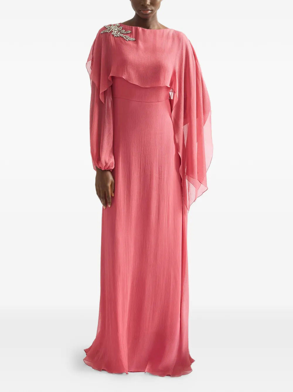 embellished long-sleeve maxi dress