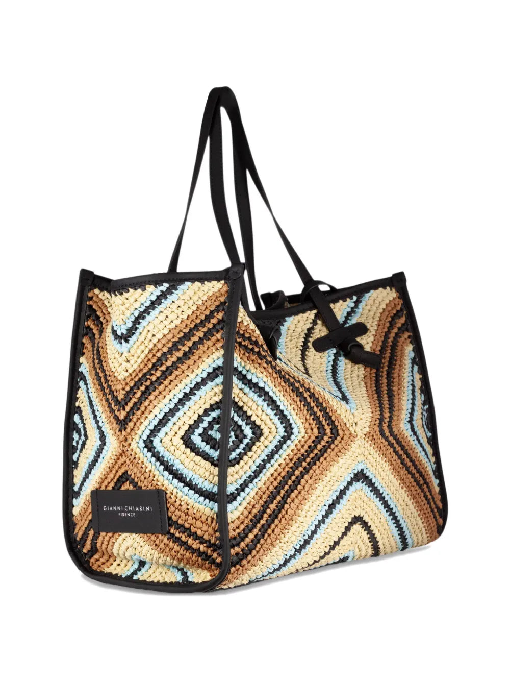 Marcella woven trimmed tote bag
