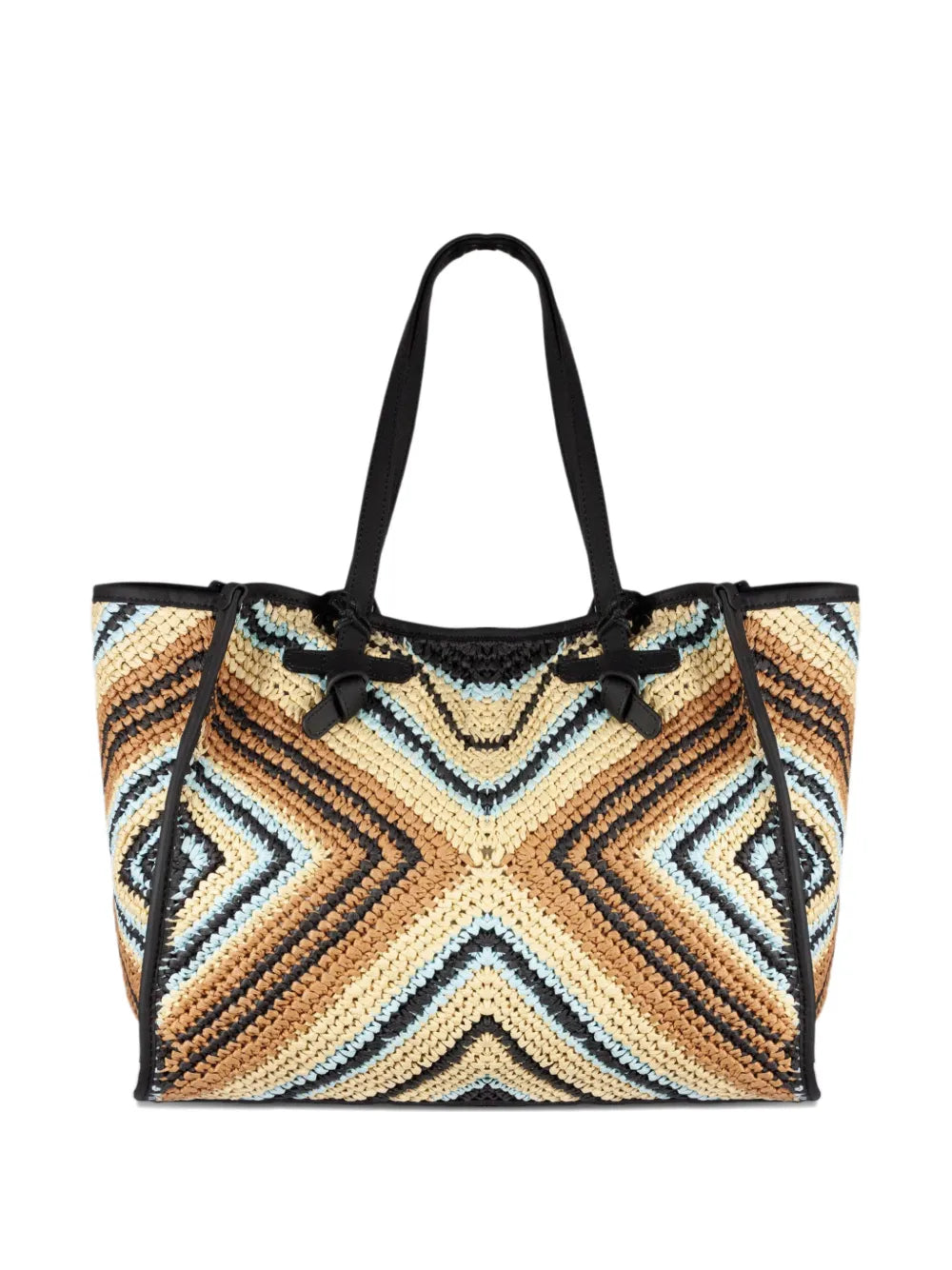 Marcella woven trimmed tote bag