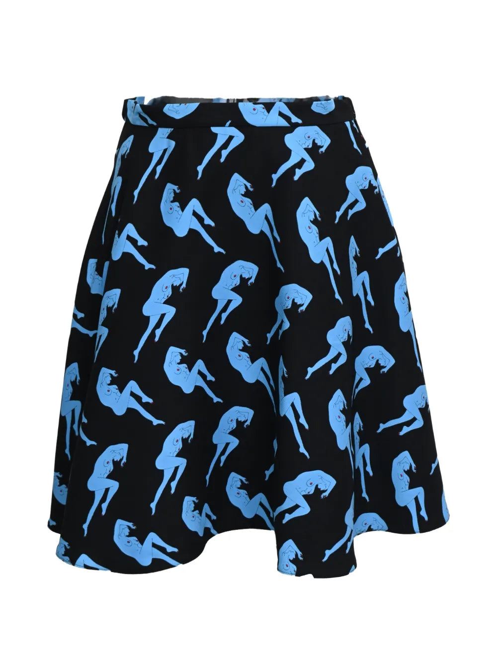 printed mini skater skirt