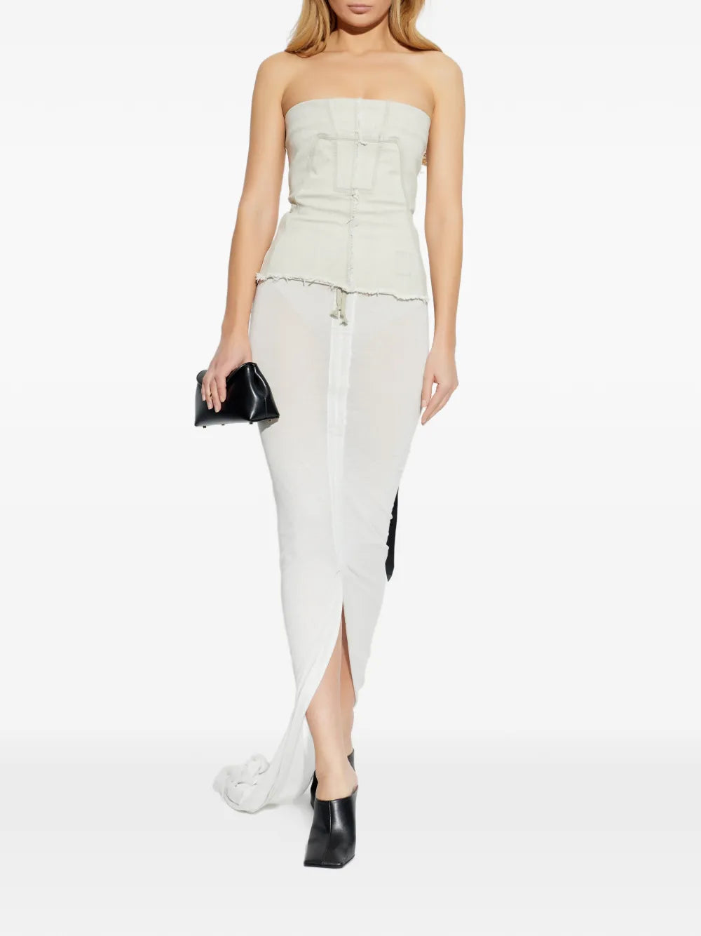 drawstring slit skirt