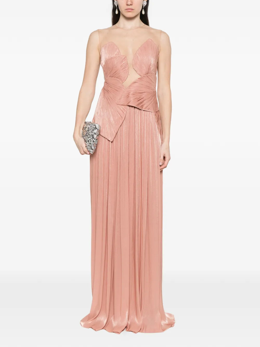 Serenne pleated maxi dress
