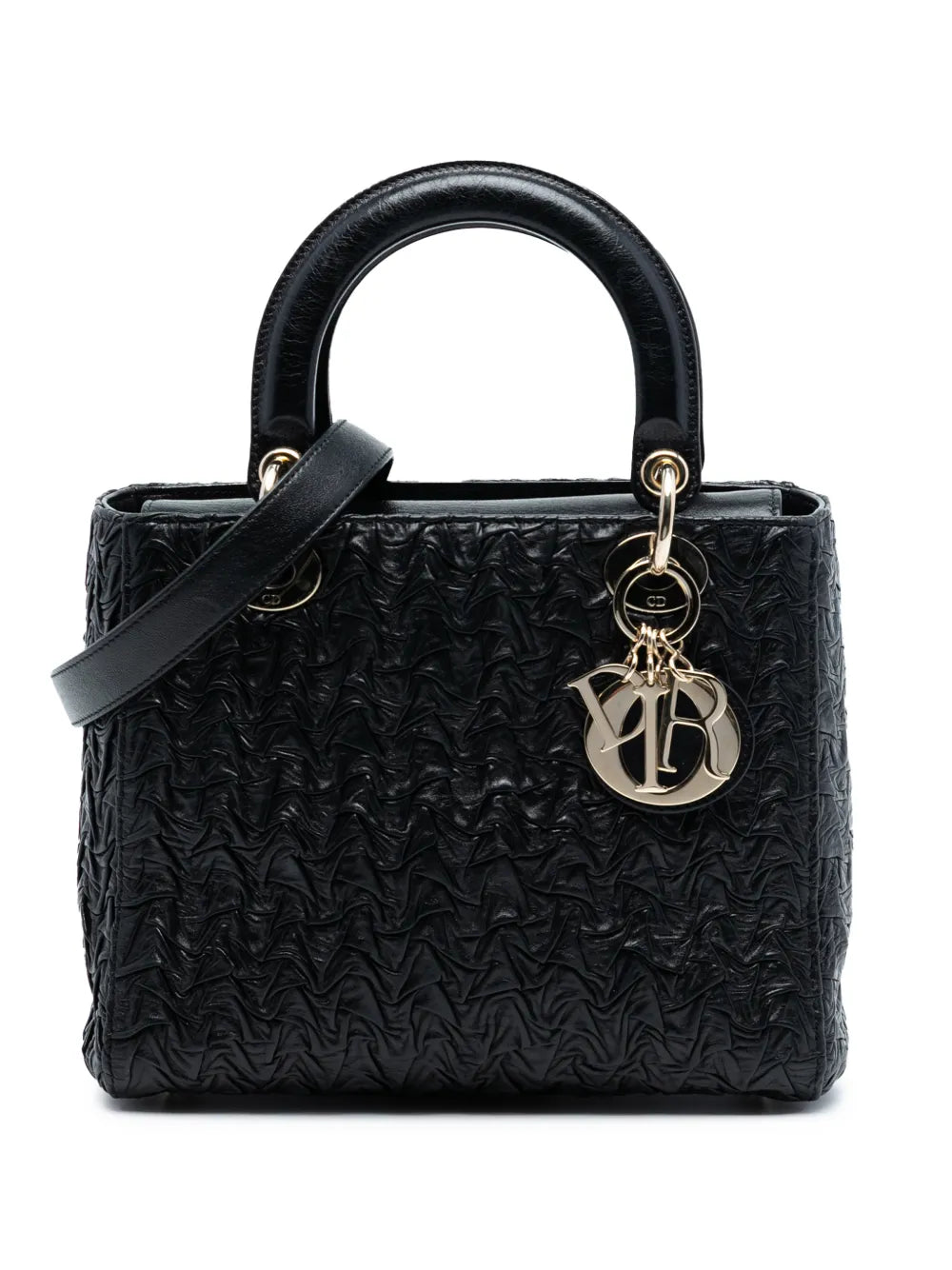 2019 Medium Wavy Crinkled Lambskin Lady Dior satchel