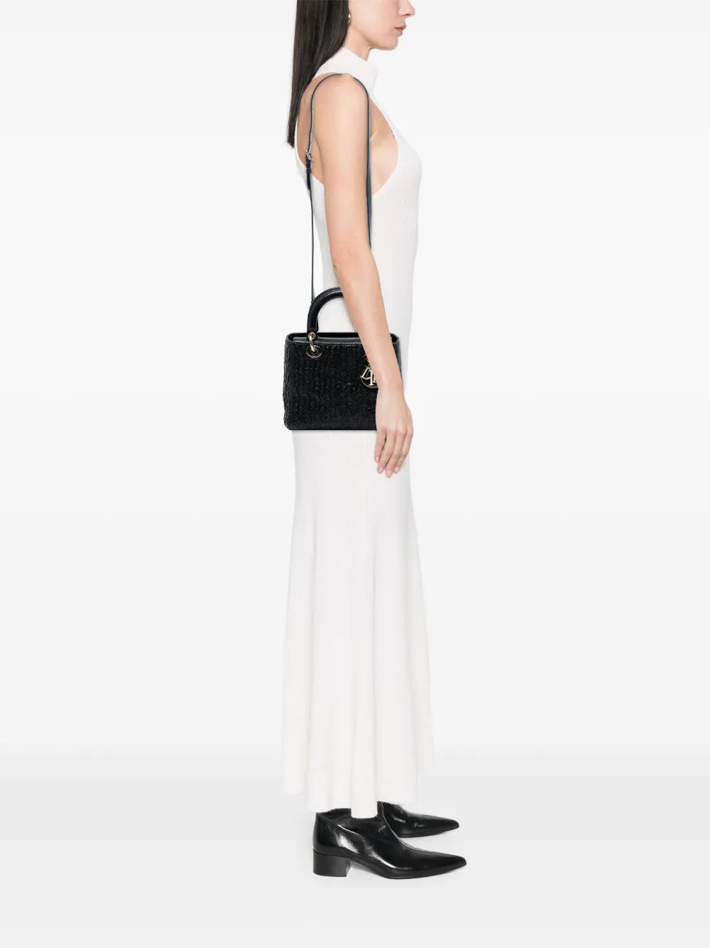 2019 Medium Wavy Crinkled Lambskin Lady Dior satchel