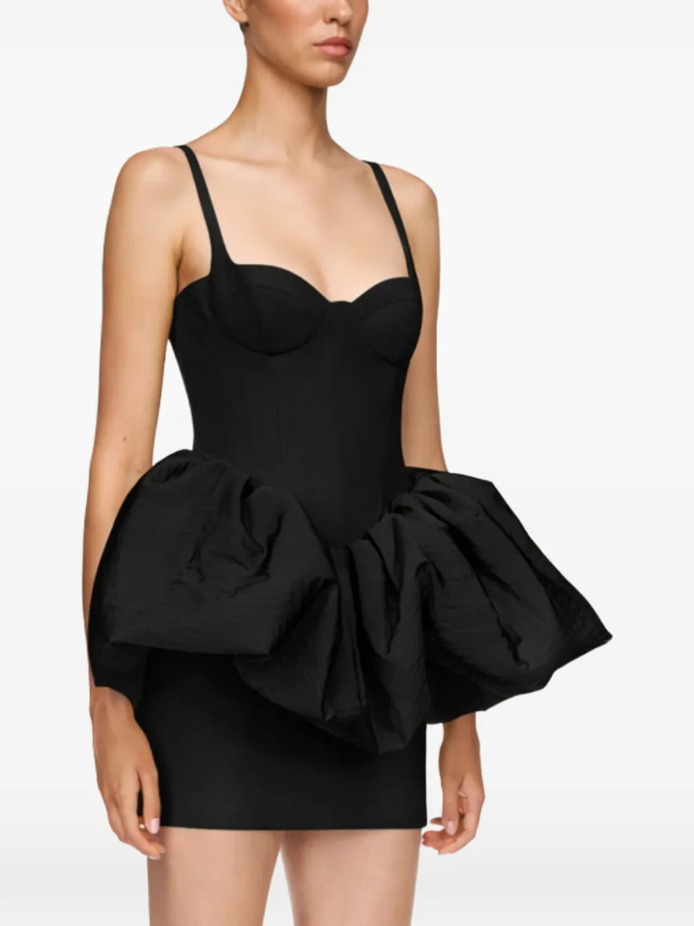 puff skirt-detail mini dress