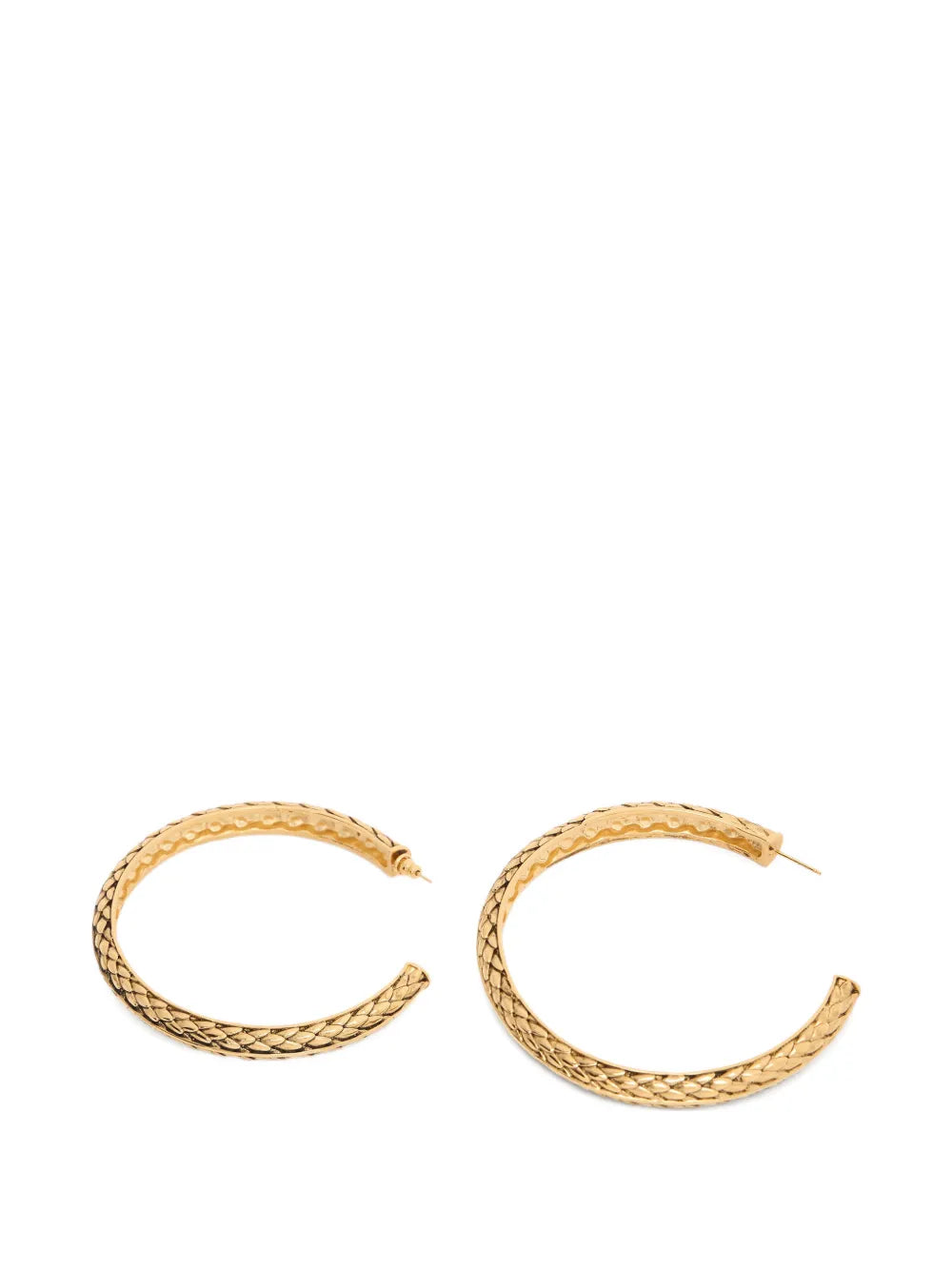 snake-scale-effect hoop earrings
