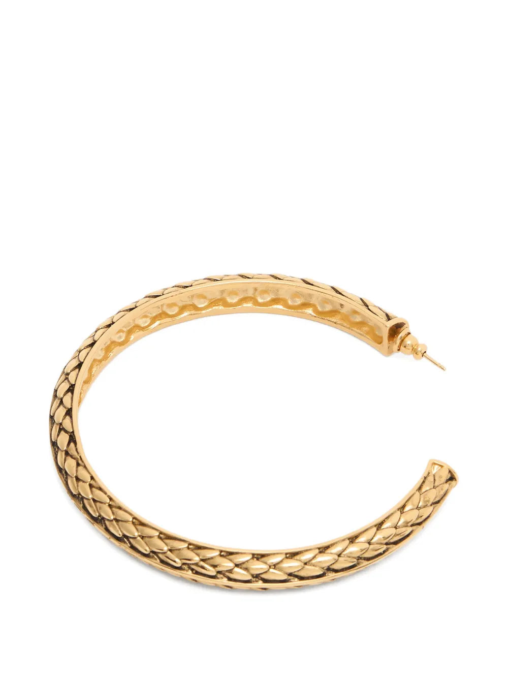 snake-scale-effect hoop earrings