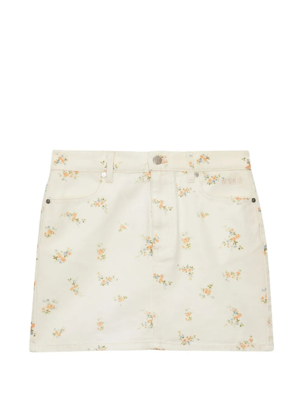 floral-print mini skirt