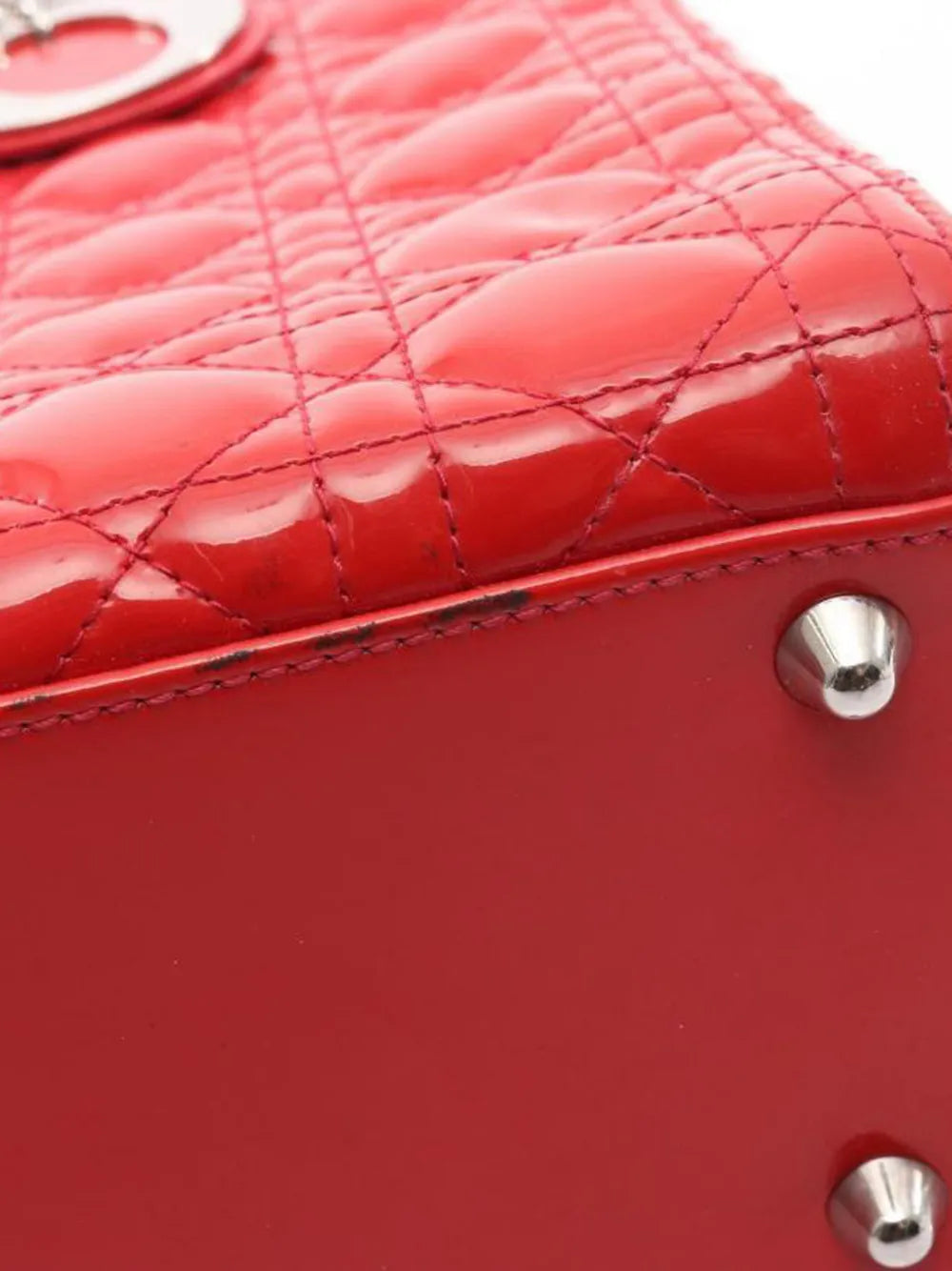 2000s large Lady Dior patent leather tote bag