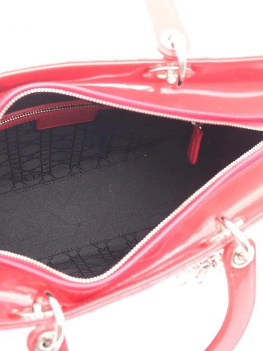 2000s large Lady Dior patent leather tote bag