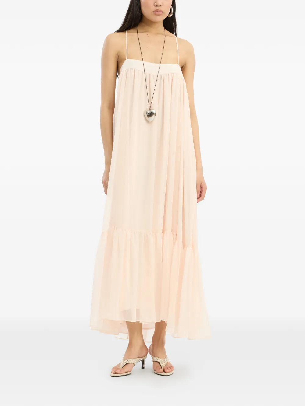 chiffon A-line midi dress