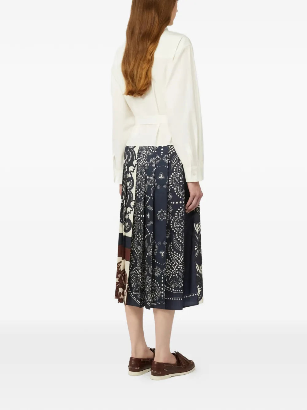 floral-print belted shirt dress