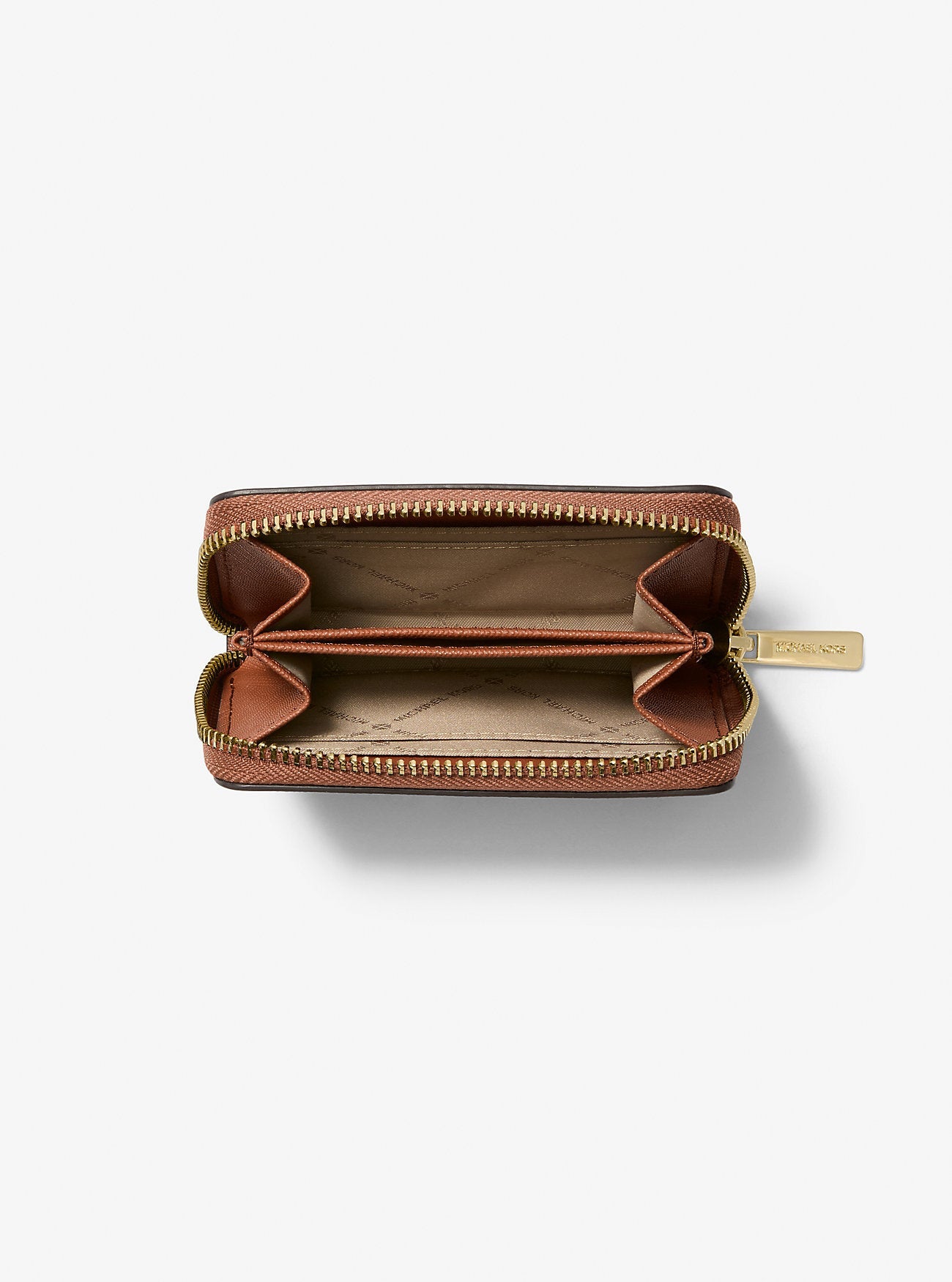 Michael Kors Jet Set Travel Medium Logo Zip-Around Card Case Brown