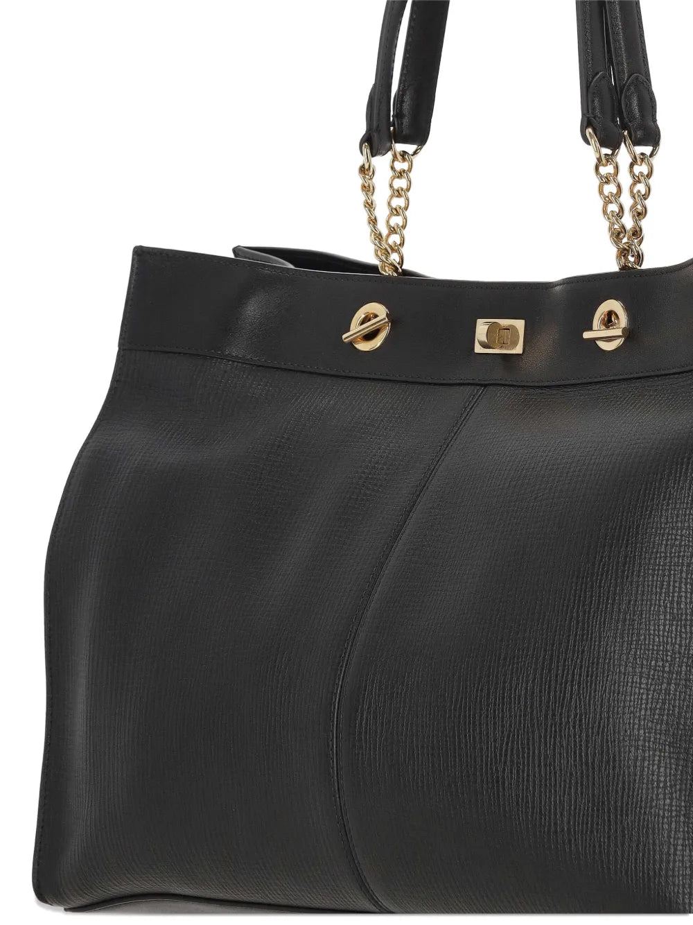top-handle leather tote bag