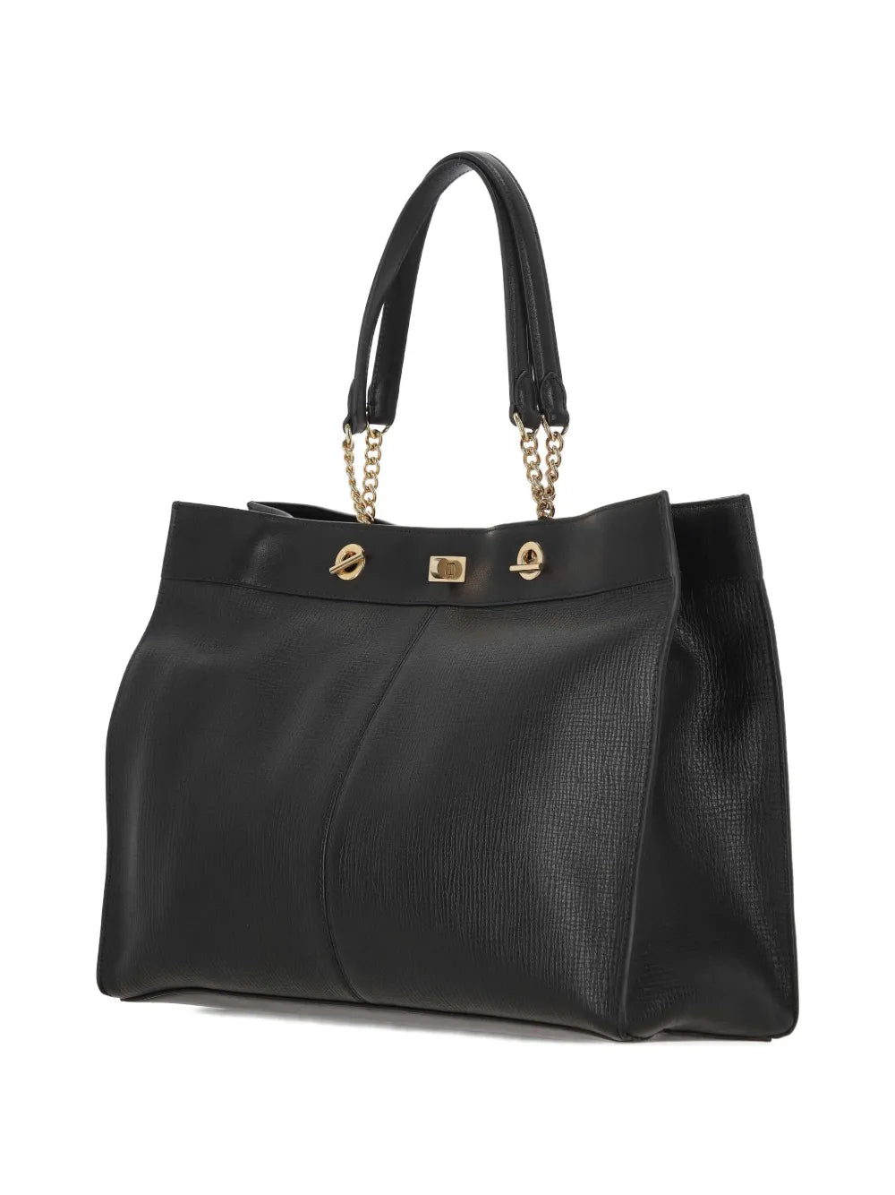 top-handle leather tote bag