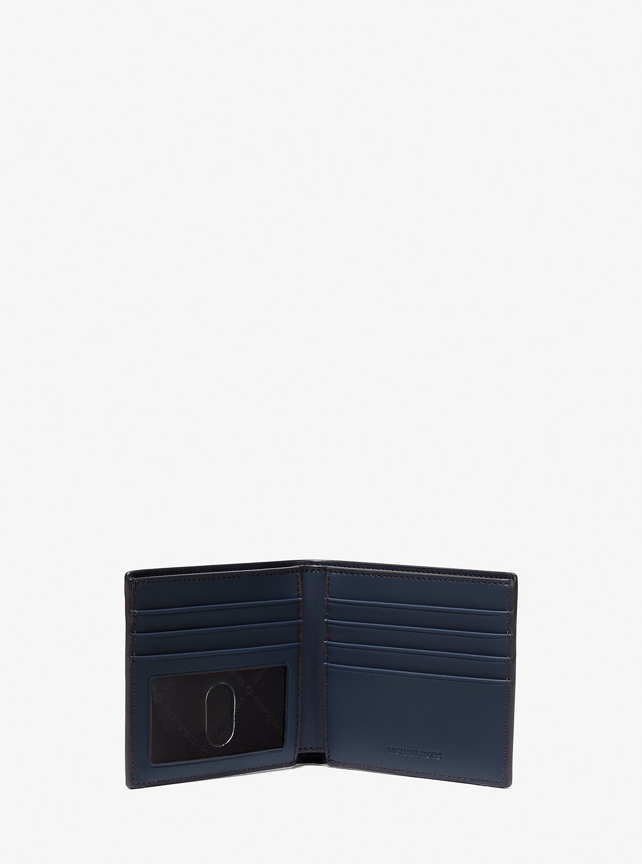 Michael Kors Cooper Pebbled Leather Billfold Wallet Navy
