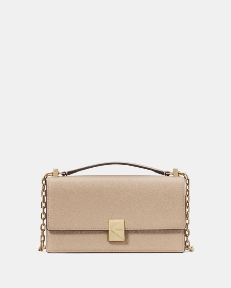 Kate Spade Deco Mini Flap Chain Crossbody Timeless Taupe