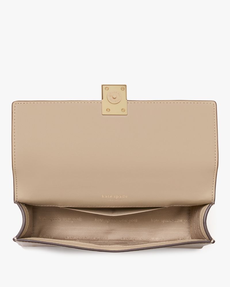 Kate Spade Deco Mini Flap Chain Crossbody Timeless Taupe
