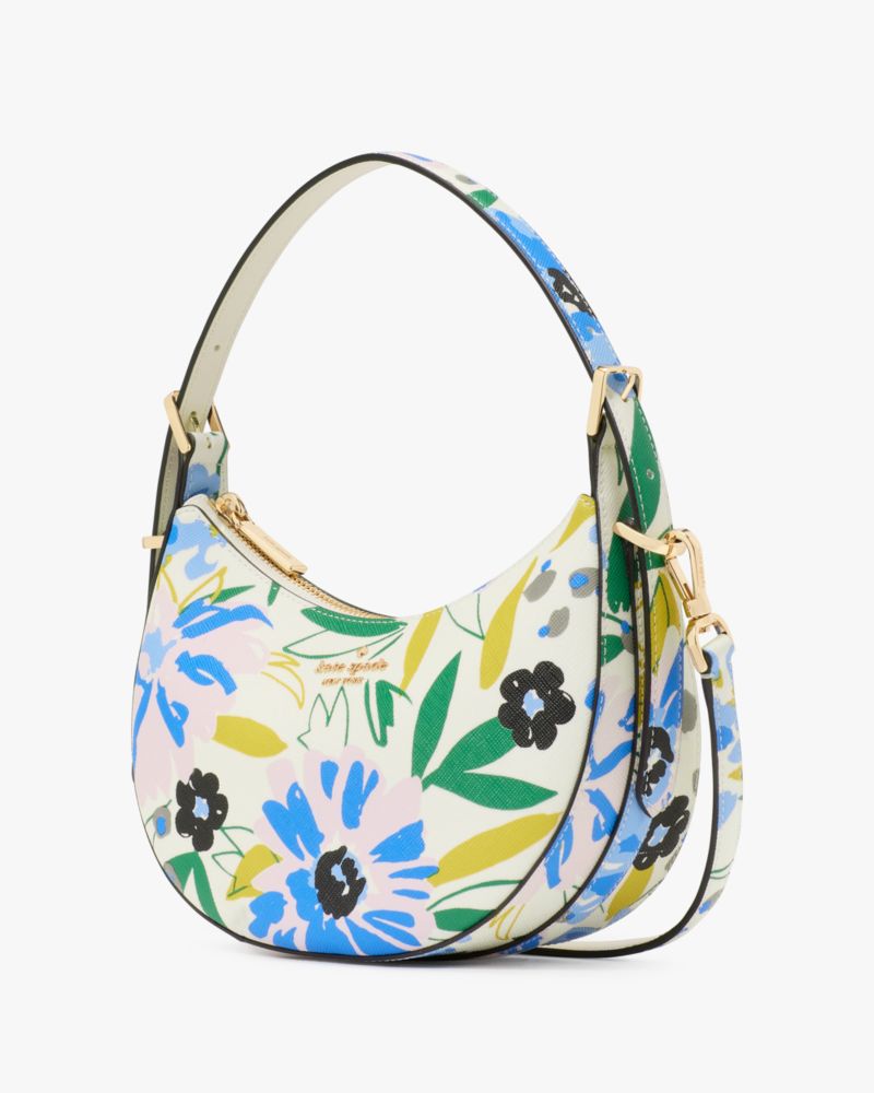 Kate Spade Madison Floral Crescent Shoulder Bag Cream Multi