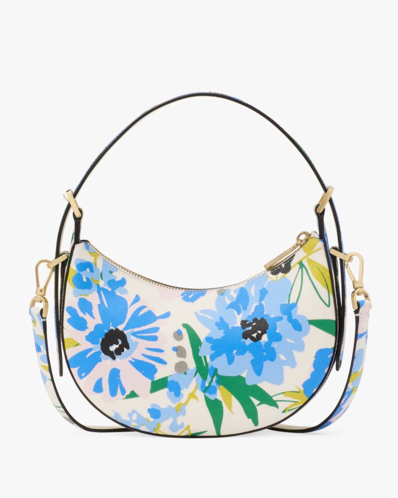 Kate Spade Madison Floral Crescent Shoulder Bag Cream Multi