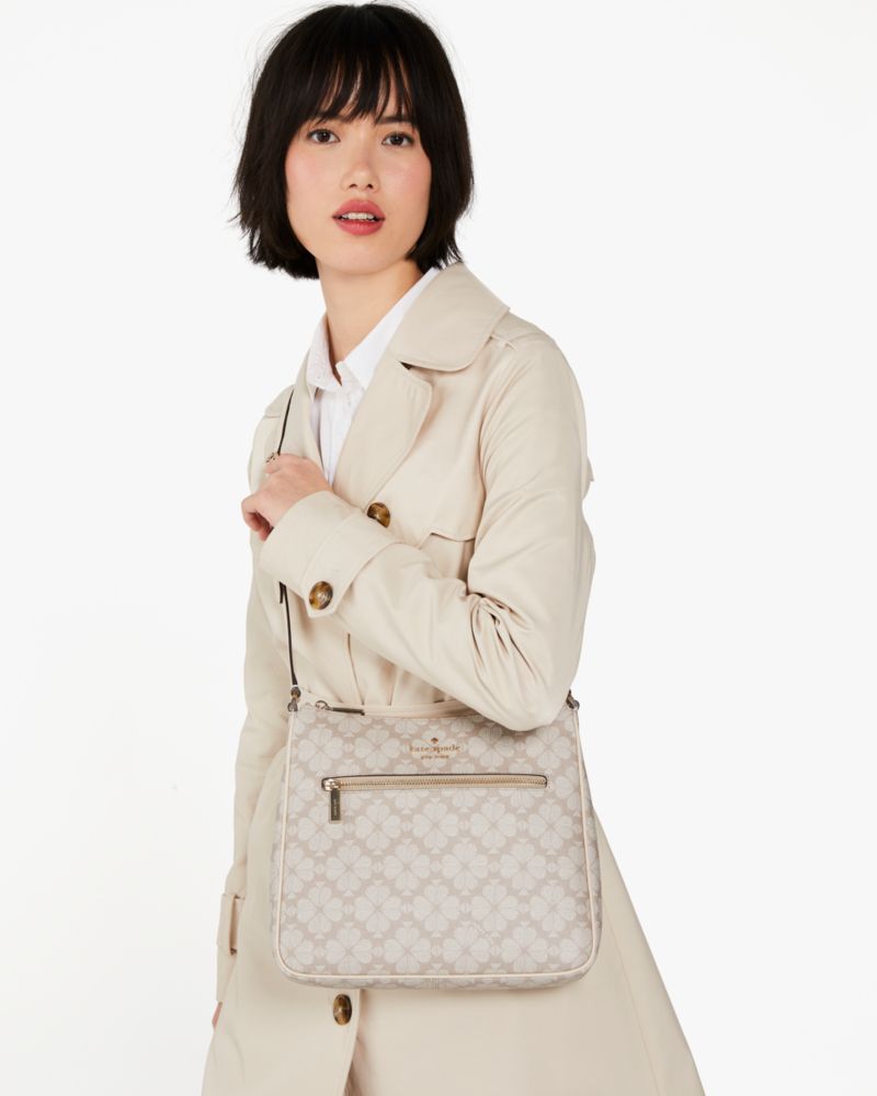 Kate Spade Signature Spade Flower Large Swingpack Crossbody Dark Beige Multi