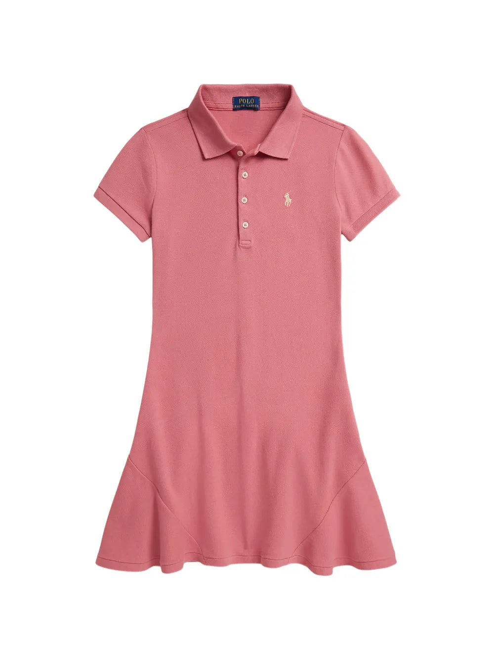 flared-hem polo-collar dress