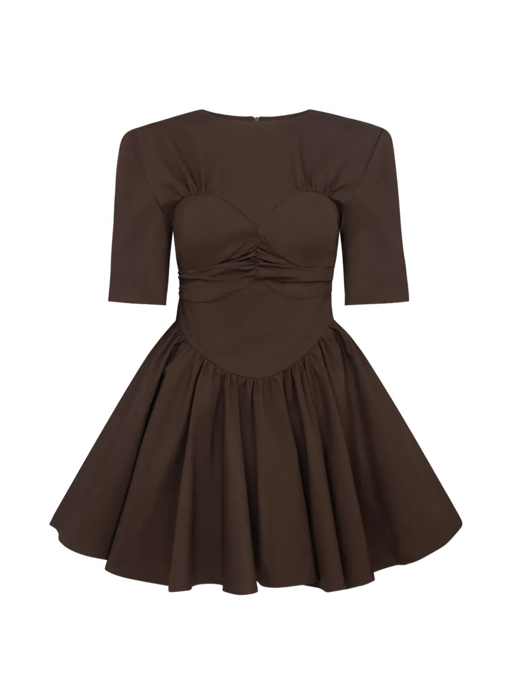 short-sleeve pleated mini dress