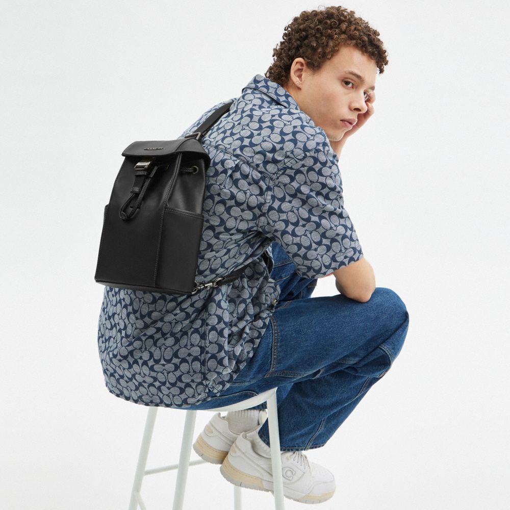 Coach Racer Pack Gunmetal Black