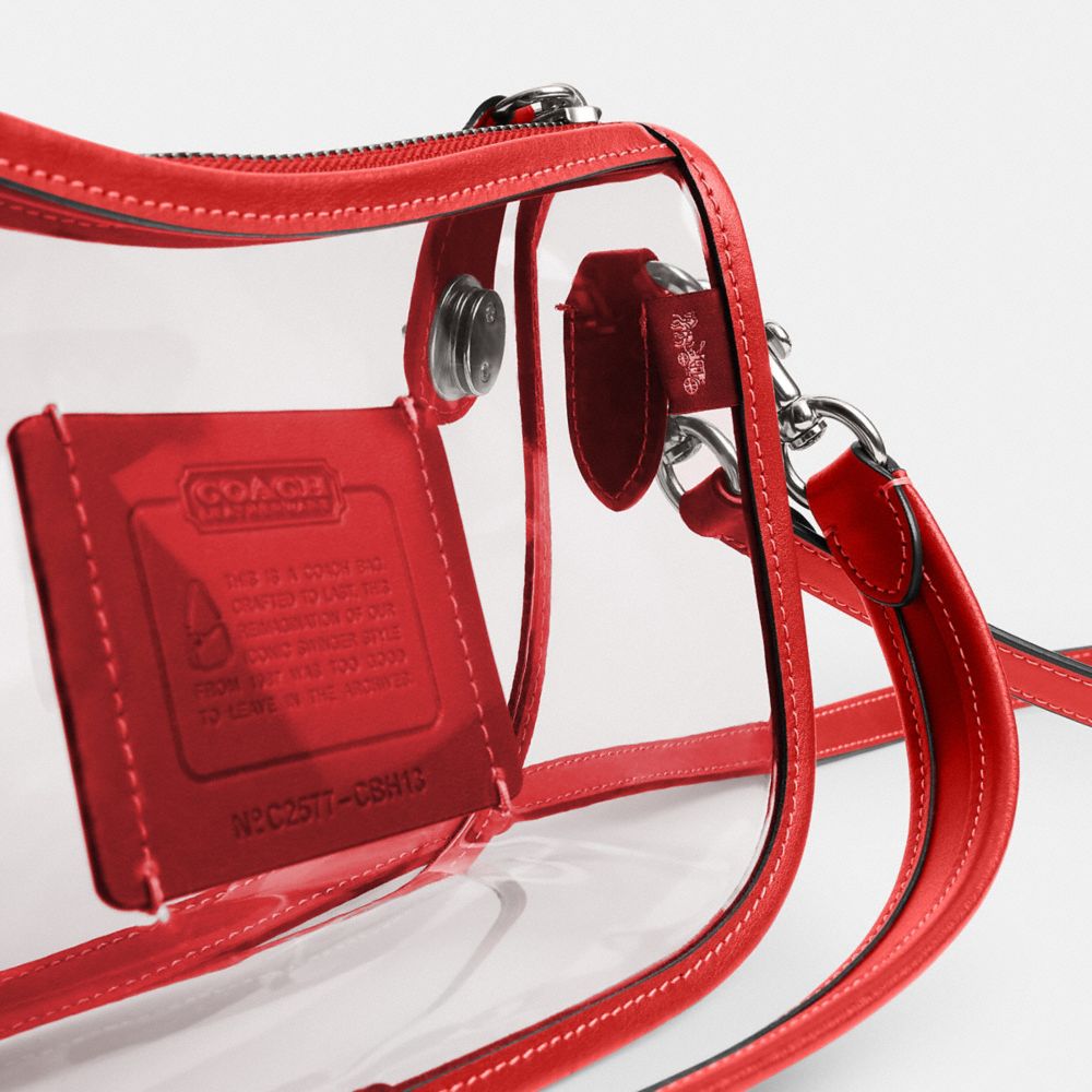 Coach Stadium Swinger Bag Silver Sport Red
