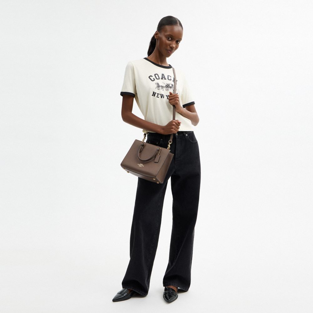 Coach Maggie Small Tote Bag Gold Dark Stone