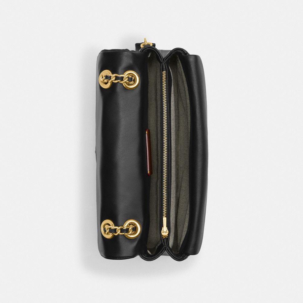 Coach Tabby Shoulder Bag 26 With Pillow Quilting Brass Black
