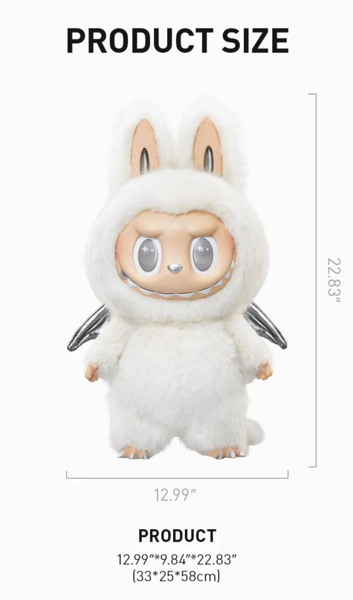 Pop Mart The Monsters Angel in Clouds Vinyl Plush Doll ZIMOMO Tote Bag Included