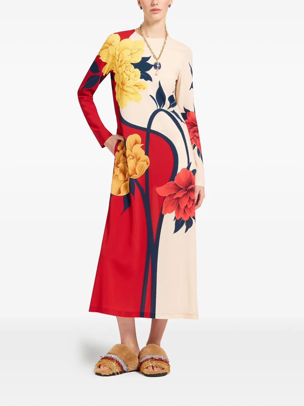 floral placed dress
