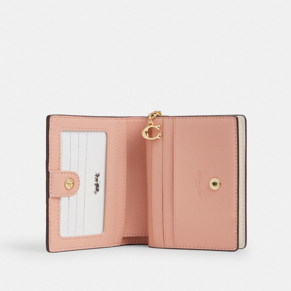 Coach Snap Wallet In Signature Canvas With Floral Print Gold-Sand Multi