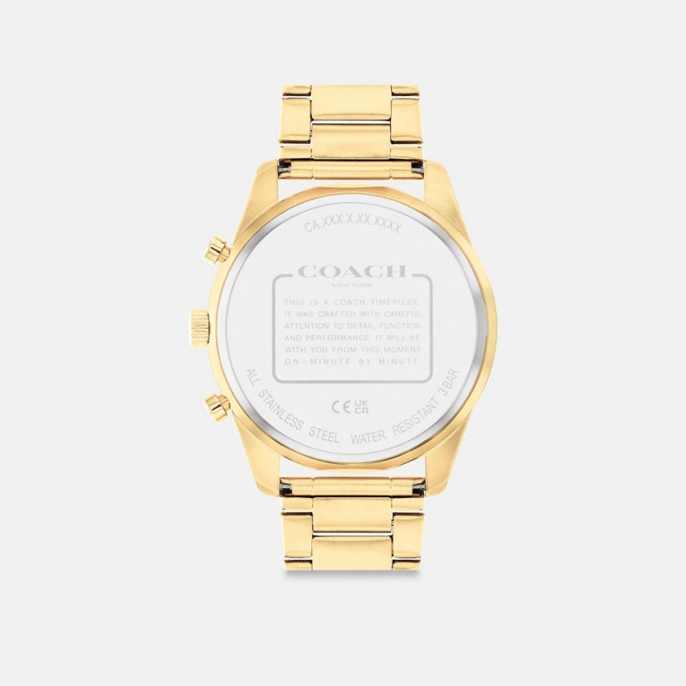 Coach Cole Watch, Gold - 44 mm