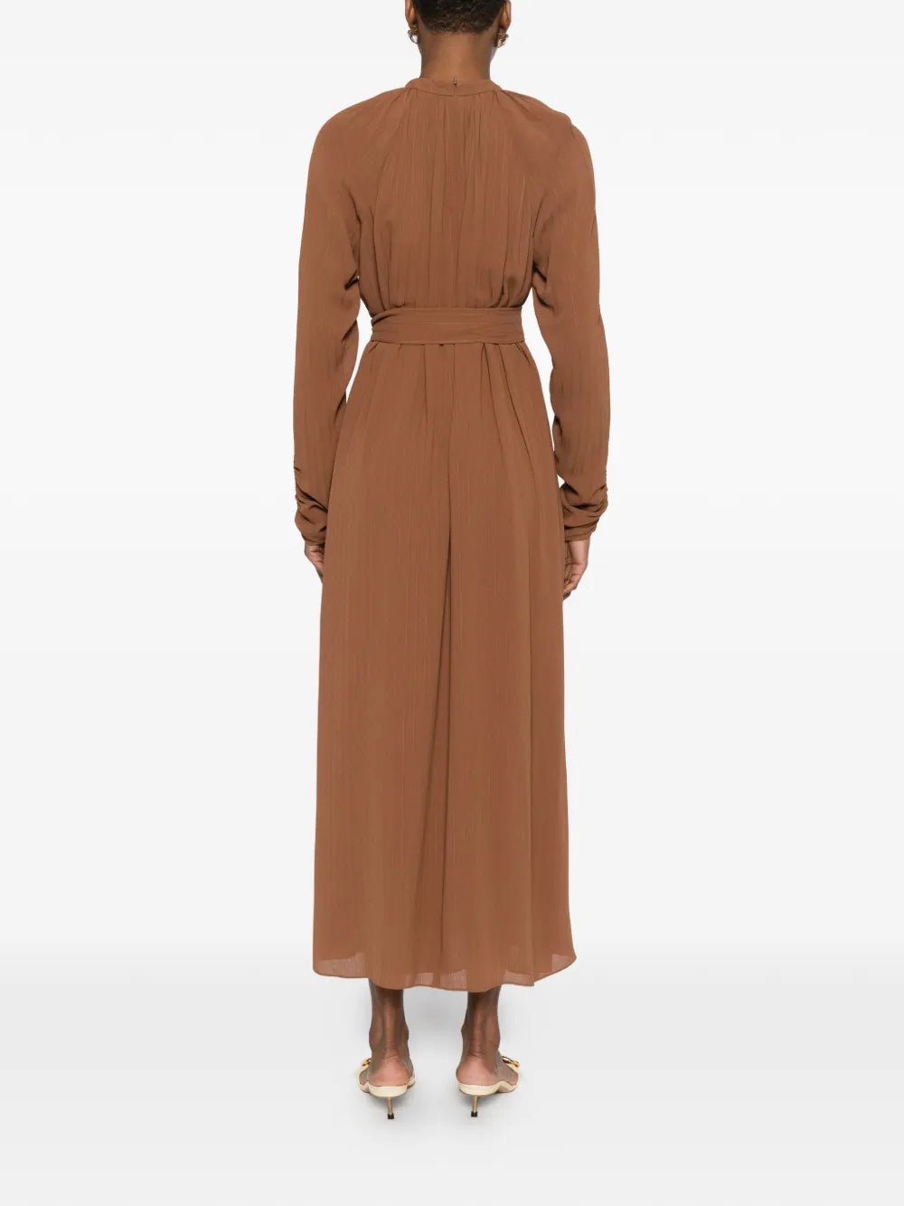 Pinky tie-waist midi dress