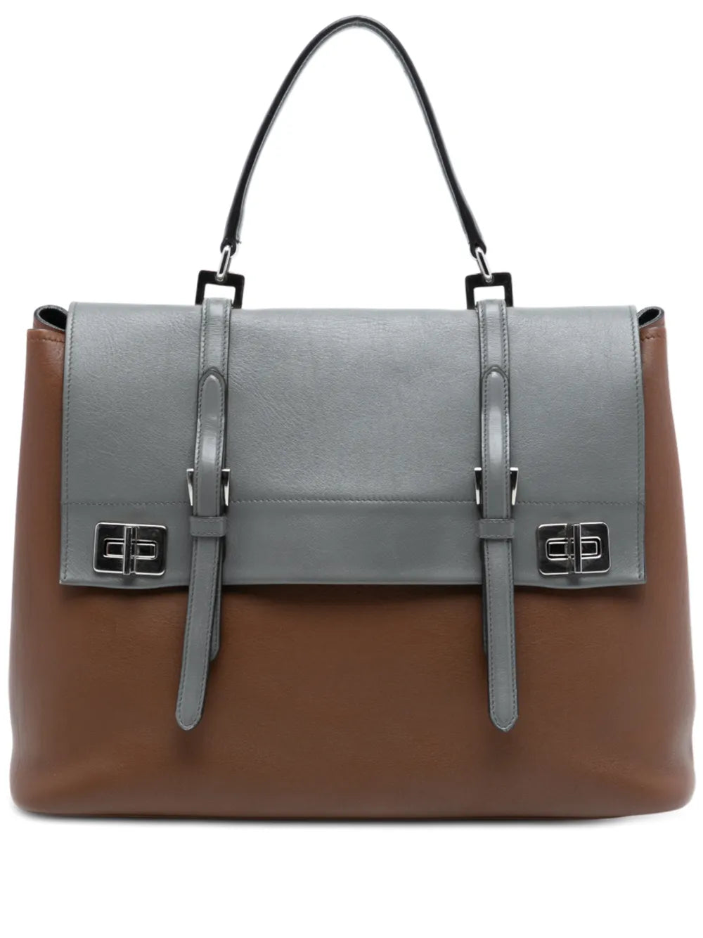 2010-2025 Large Bicolor City Calf Double Flap satchel