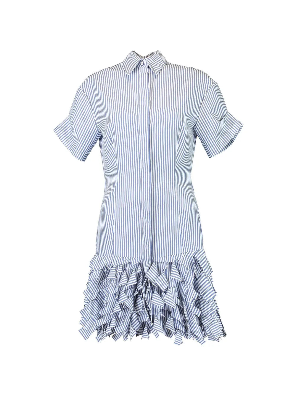 Ema ruffled striped mini dress