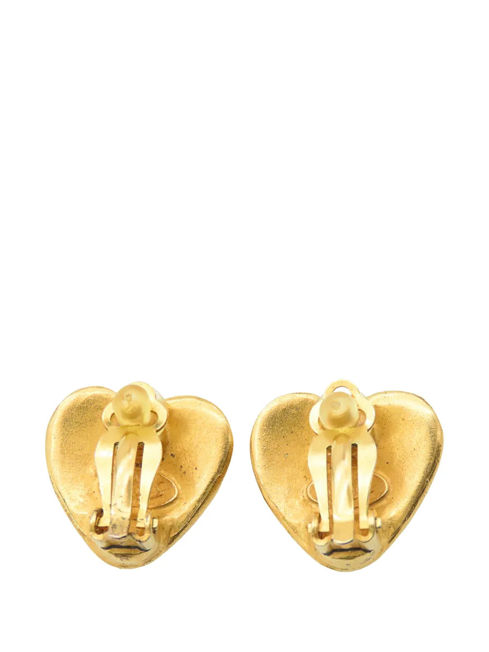 1995 CC Gold Plated Heart Clip on Earrings costume earrings