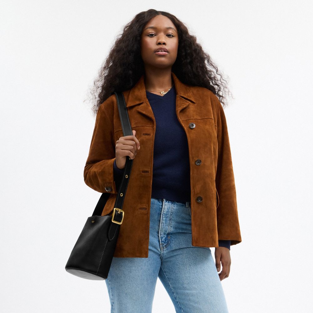 Coach Bleecker Bucket Bag 21 Brass-Black