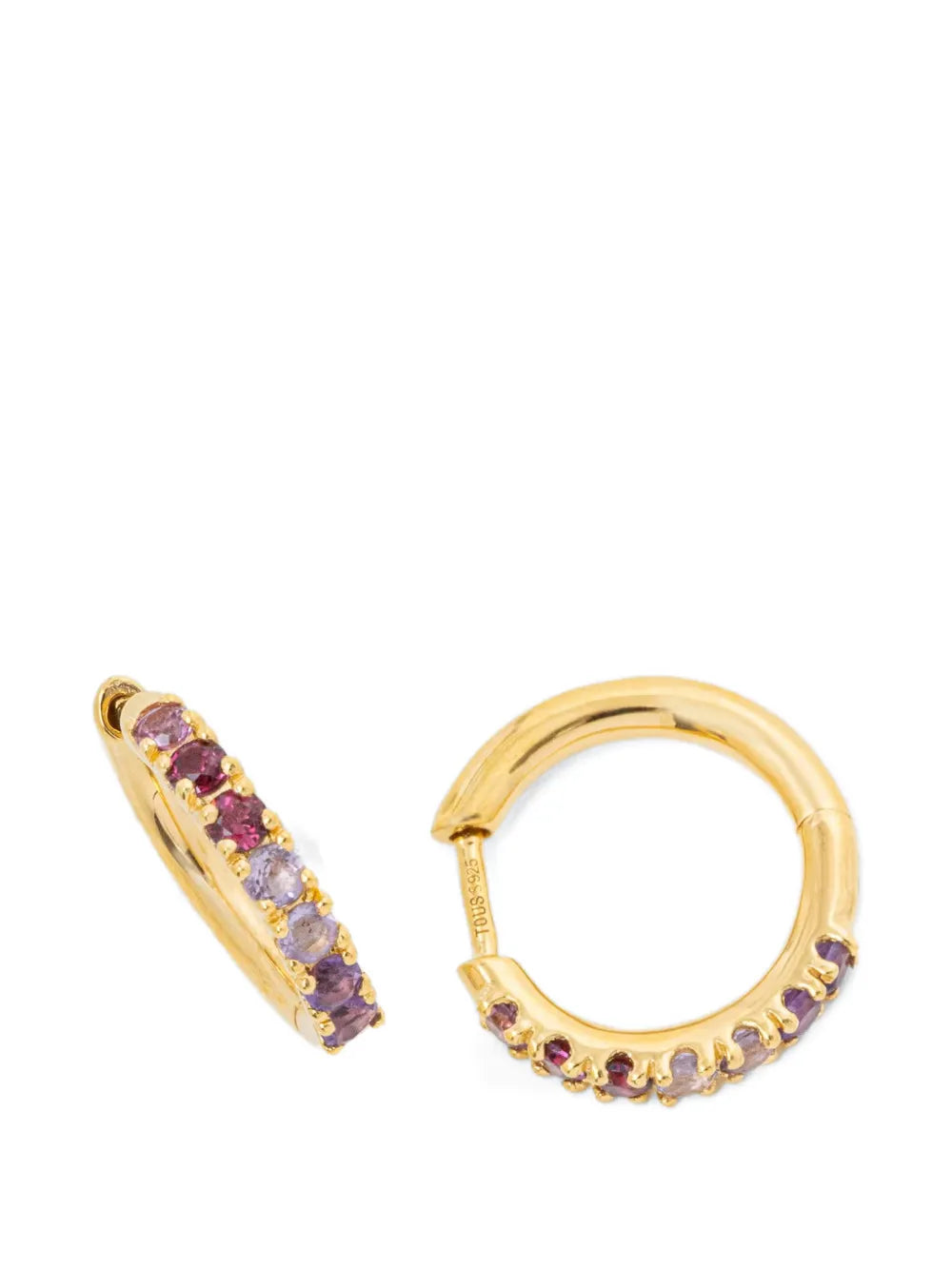 stone-embellished hoop earrings