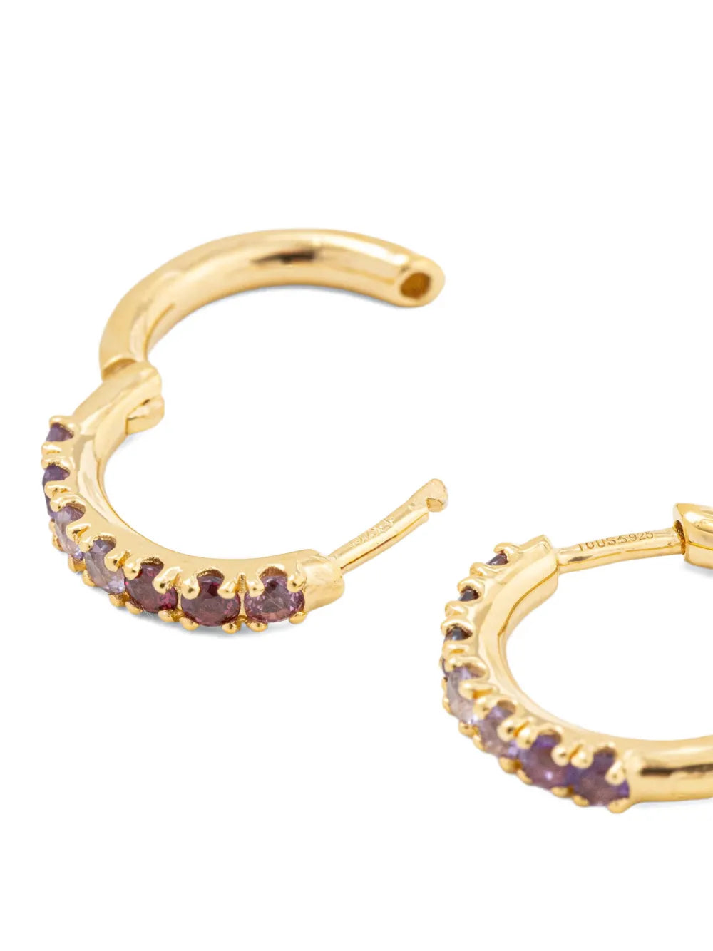 stone-embellished hoop earrings