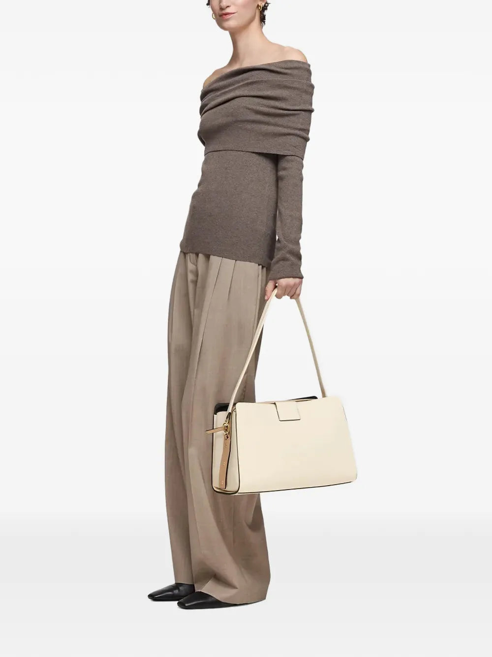 logo-embossed shoulder bag