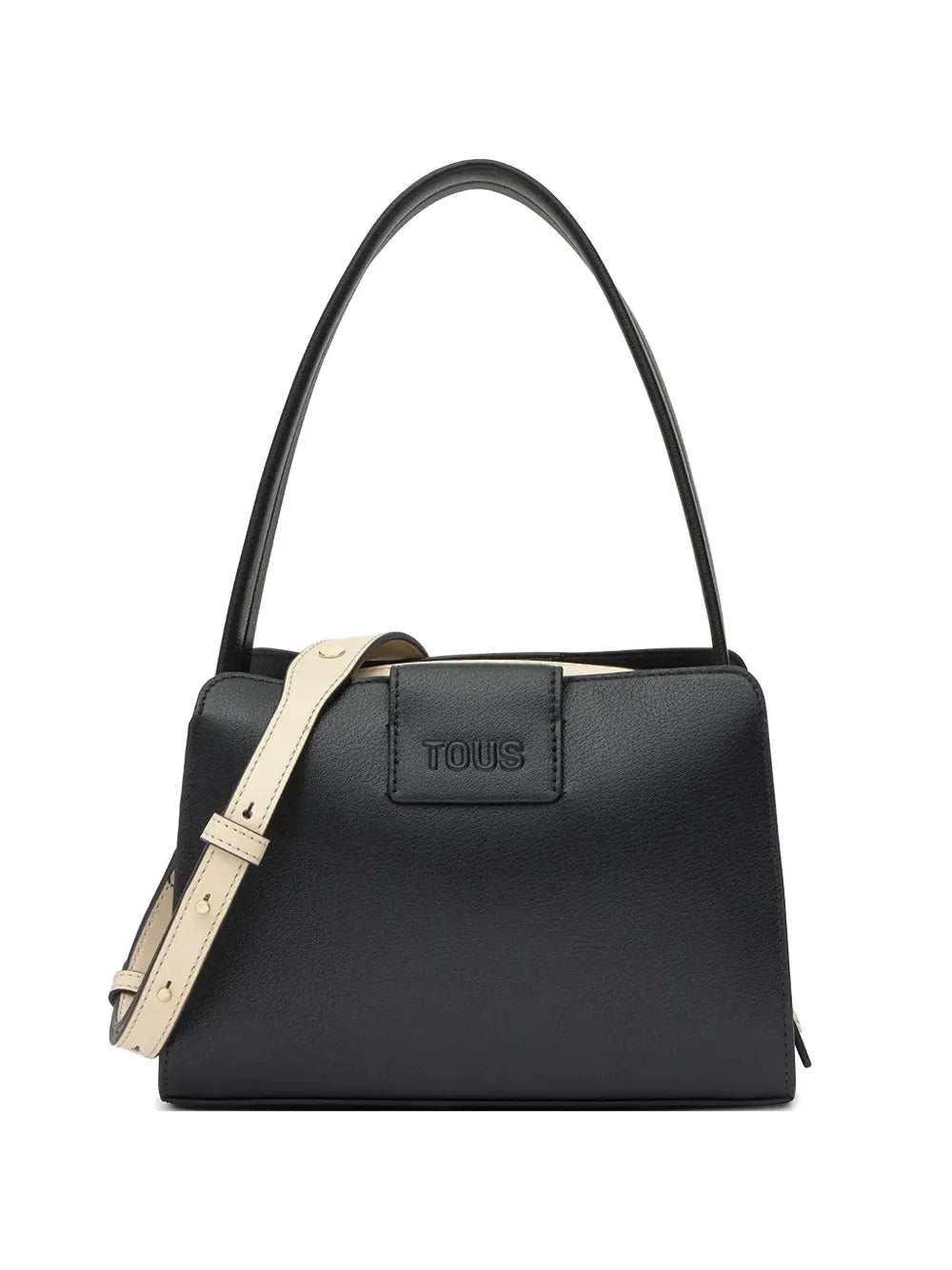 logo-embossed shoulder bag