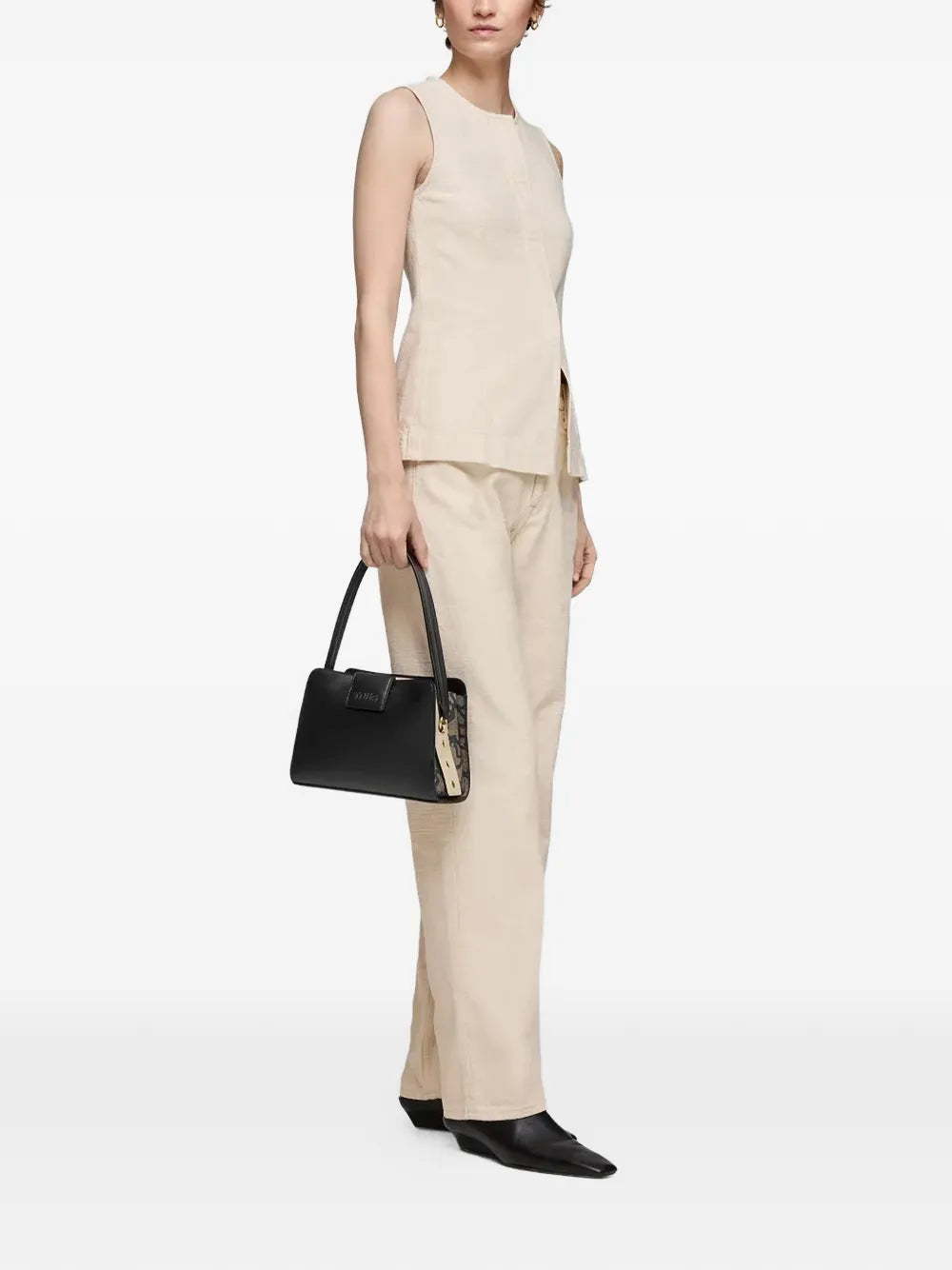 logo-embossed shoulder bag