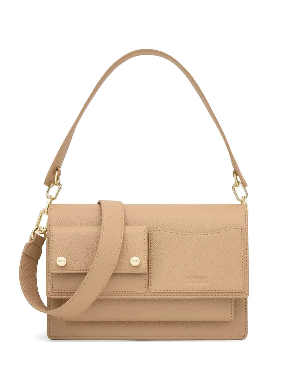 logo-embossed shoulder bag