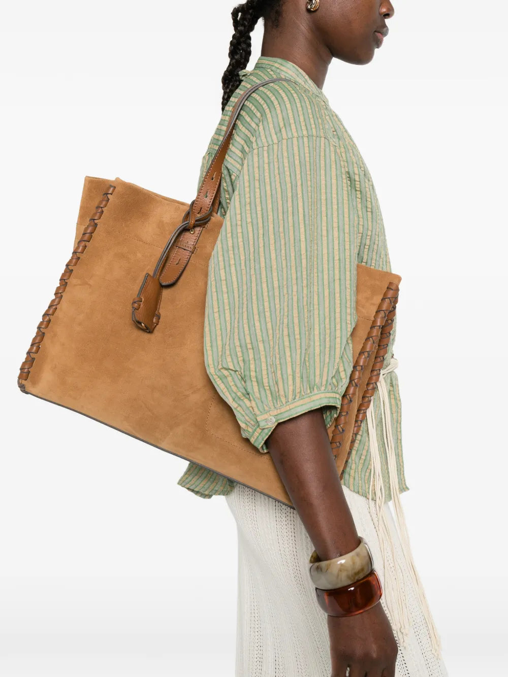 Mortimer braided-detail leather tote bag