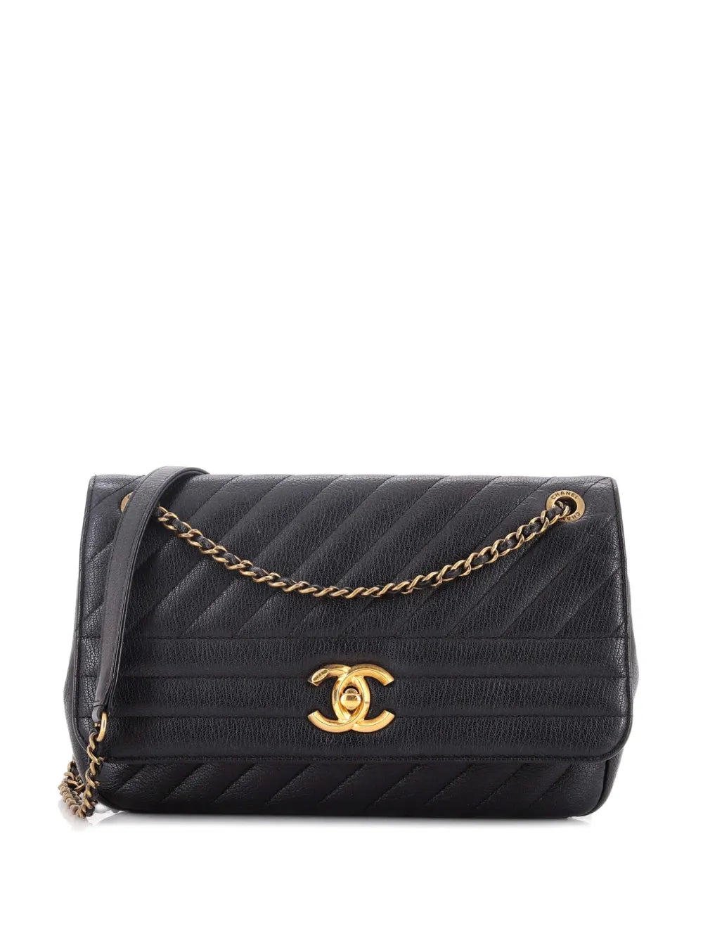 CC Flap Bag Diagonal Quilted Goatskin Medium shoulder bag