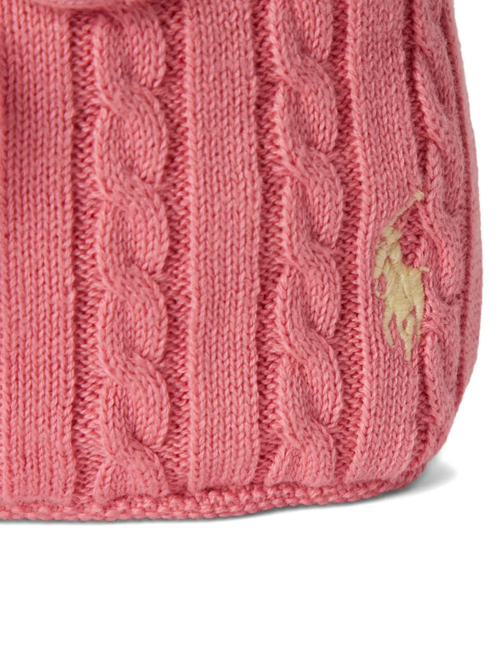 cable-knit drawstring bag