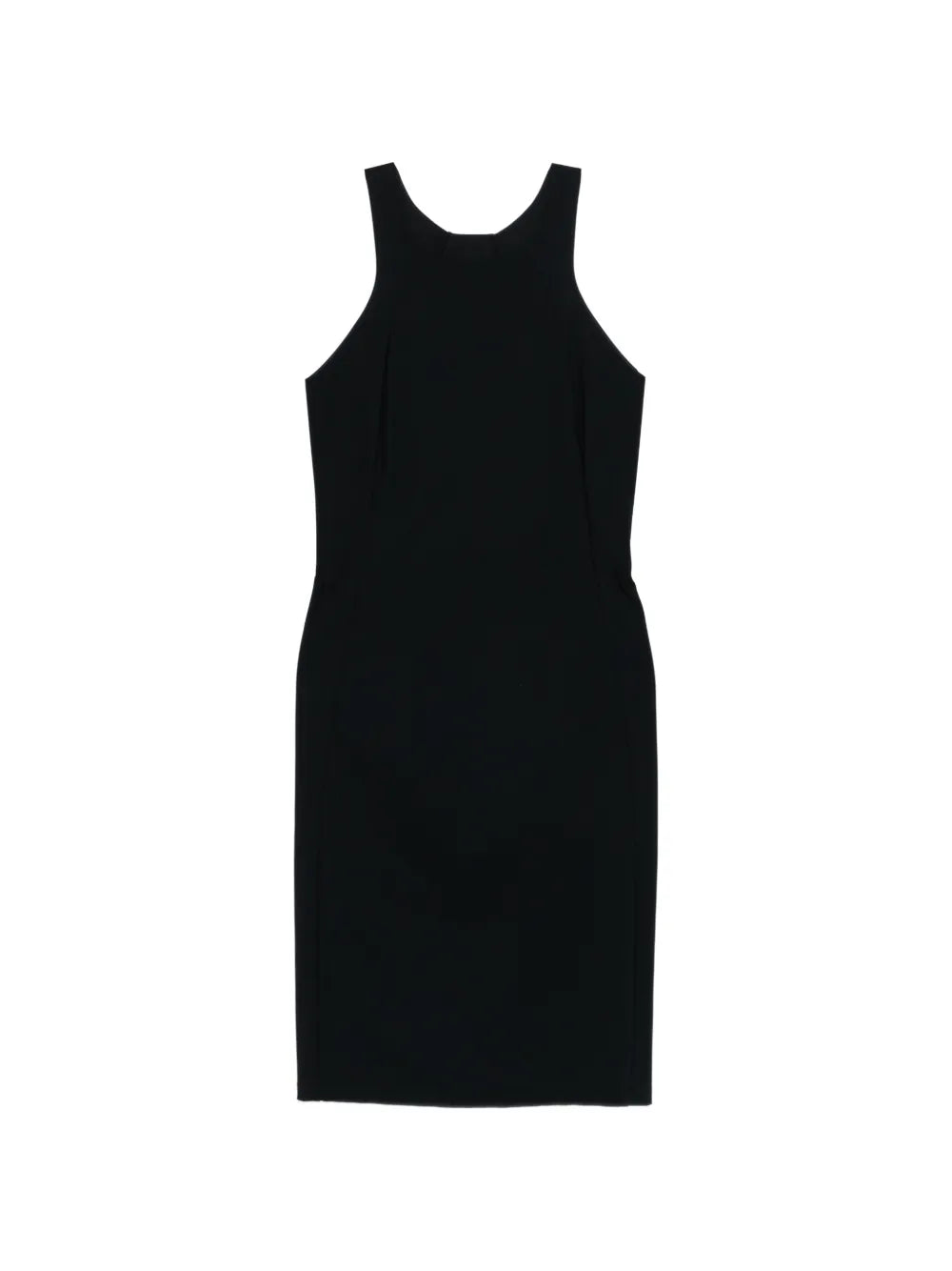 crew-neck fitted midi dress